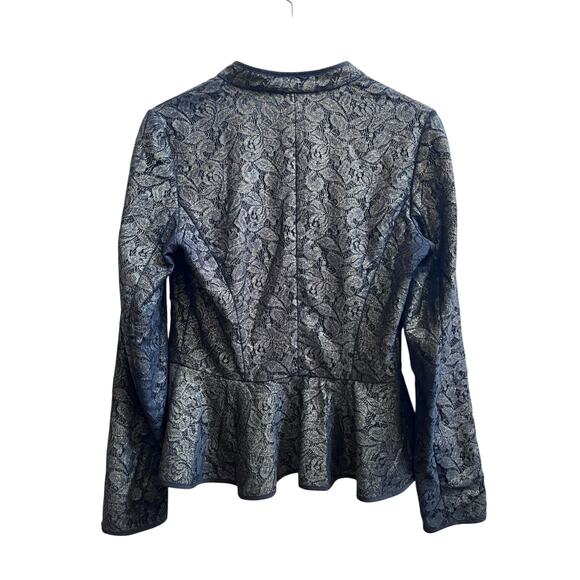 Hinge Overlay Lace Full Zip Peplum Jacket Small Goth Victorian Dark Romance - Picture 5 of 13